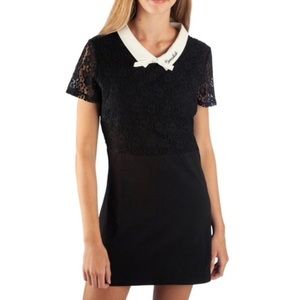 Riverdale Veronica Lace Cosplay Collared Mini Dress Size M / L Black Retro